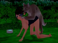 Lost wolf bangs a wet zoopussy in the middle of the night